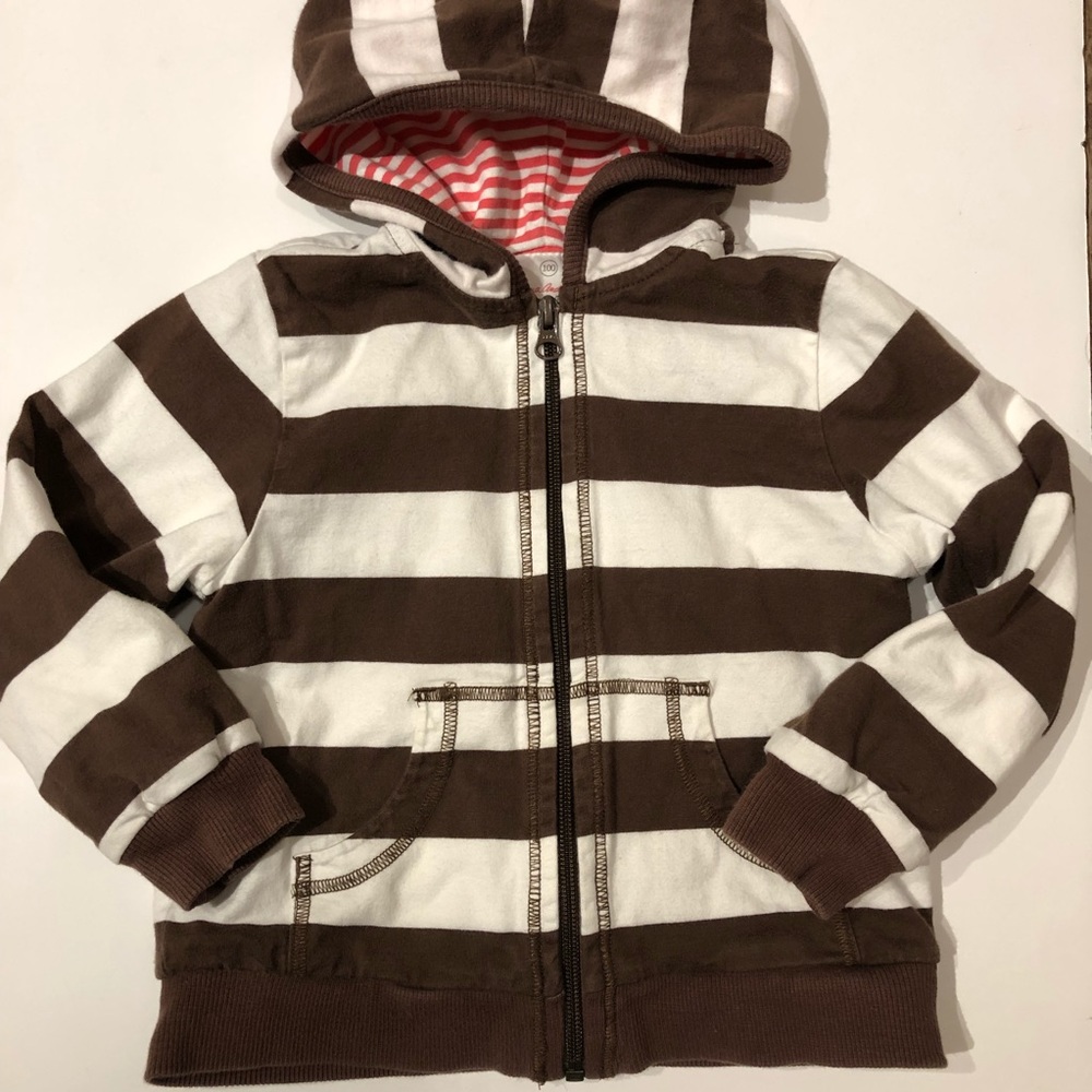 Hanna Andersson 100(4) striped zip hoodie
